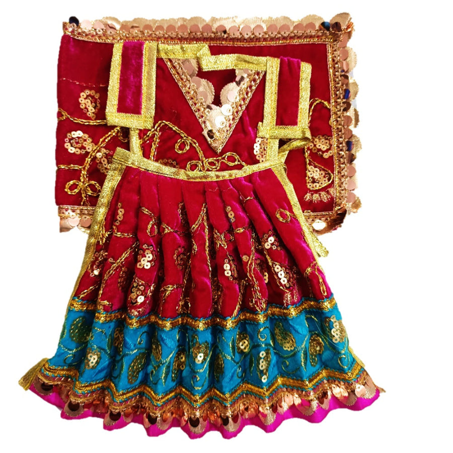 Mata Rani _Poshak_ Vastra for Devi Idol Figure - (3 ft Feet/36