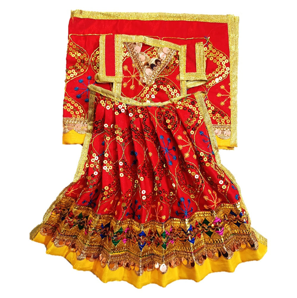 Mata Rani _Poshak_ Vastra for Devi Idol Figure - (3 ft Feet/36