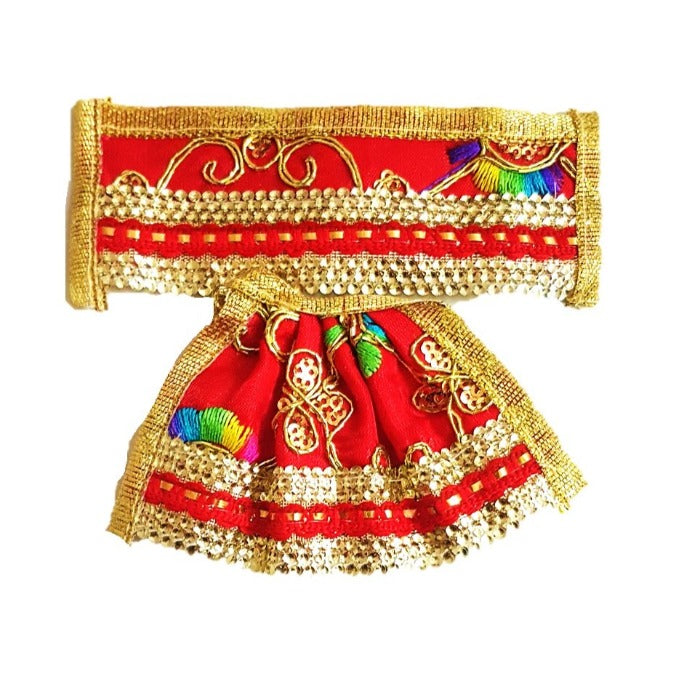 strapless open back dress Scarlet Red Bridal Lehenga with Heavy Embroidery & Sequins main image 0