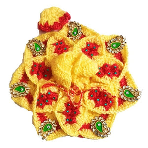 Laddu Gopal/Kanha Ji_ With Cap_Crochet_ Fancy Poshak_Size No. 4
