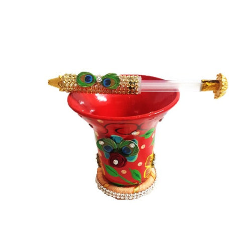 Holi Special! Pichkari and fancy bucket set for laddu Gopal/Home Deities.