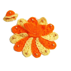 Laddu Gopal/Kanha Ji_Winter_ Poshak_With Cap_Crochet_ Poshak_Size No. 3