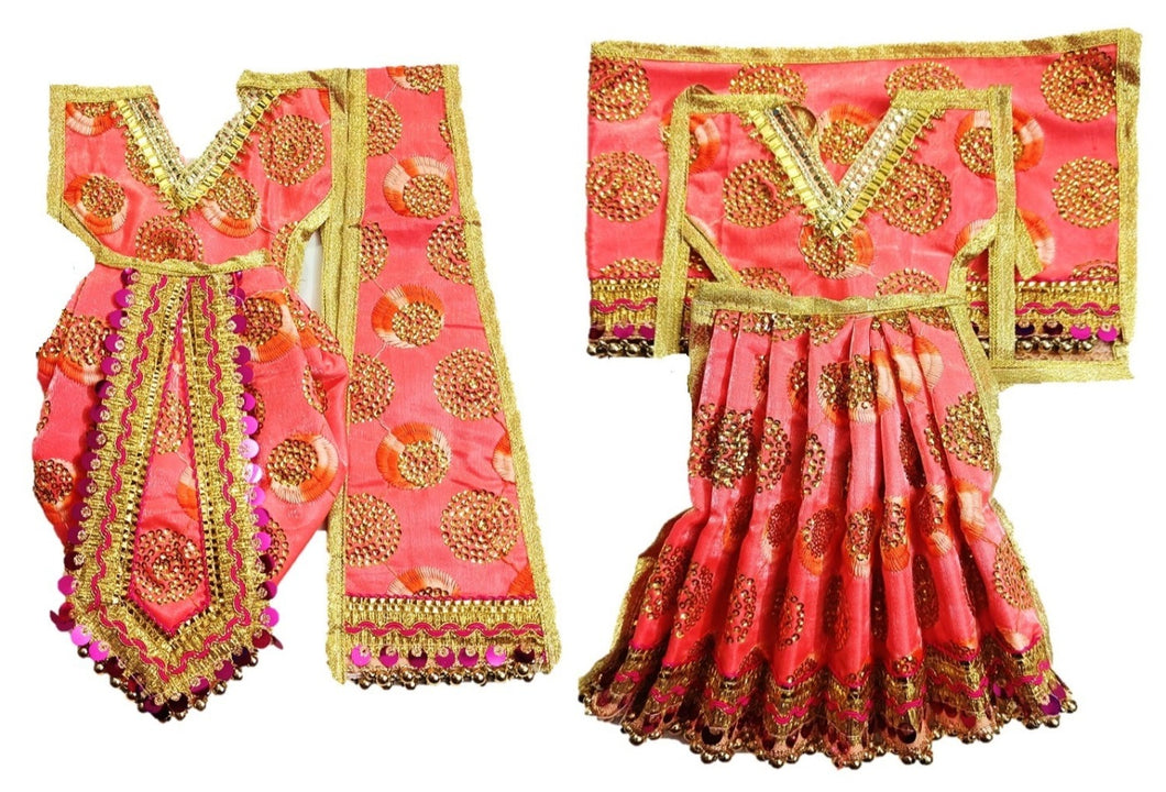 Radha Krishan-Poshak - For Idol Height 1 ft Feet /12 Inchs - Size No. 1