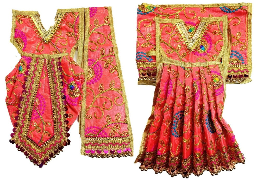 Radha Krishan-Poshak - For Idol Height 1 ft Feet /12 Inchs - Size No. 1