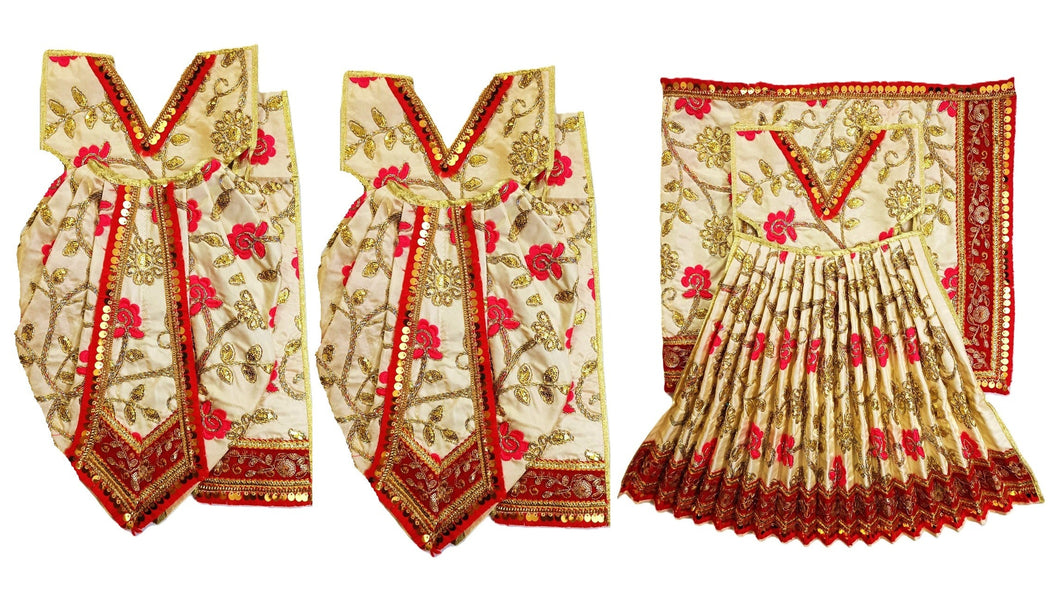 Ram Darbar (Sita-Ram-Lakshman) Poshak - For Idol Height 2 ft Feet /24