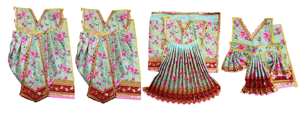 Ram Darbar (Sita-Ram-Lakshman-Hanuman) Poshak - For Idol Height 2.5 ft Feet /30