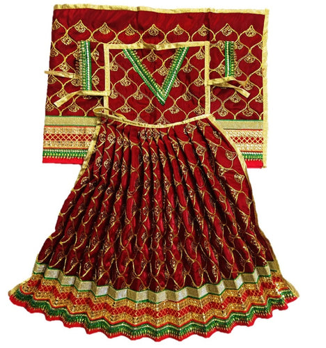 Mata Rani _Poshak_ Vastra for Size Devi Idol Figure - (3 Feet/36