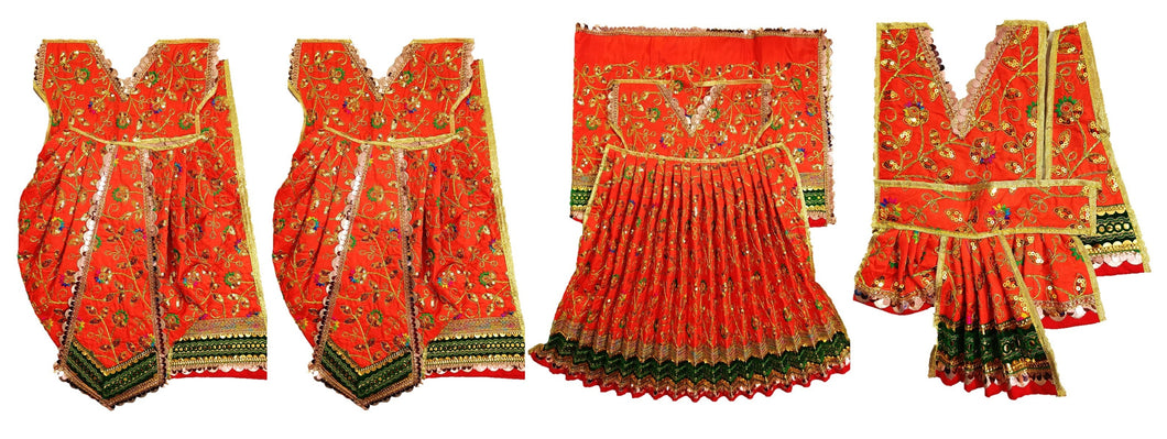 Ram Darbar (Sita-Ram-Lakshman-Hanuman) Poshak - For Idol Height 2.5 ft Feet /30