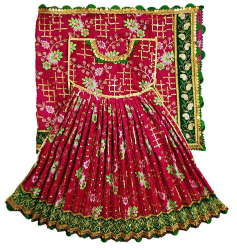 Mata Rani _Poshak_ Vastra for Devi Idol Figure - (2.5 ft Feet./30