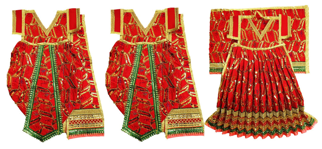 Ram Darbar (Sita-Ram-Lakshman) Poshak - For Idol Height 1.5 ft Feet /18