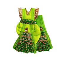 Load image into Gallery viewer, Radha Krishan-Fancy-Poshak Lehenga/Dhoti- Length 3" Inch's for idol total height 6" Inch's