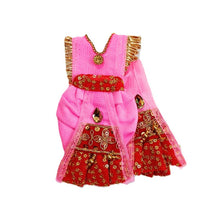 Load image into Gallery viewer, Radha Krishan-Fancy-Poshak Lehenga/Dhoti- Length 3" Inch's for idol total height 6" Inch's