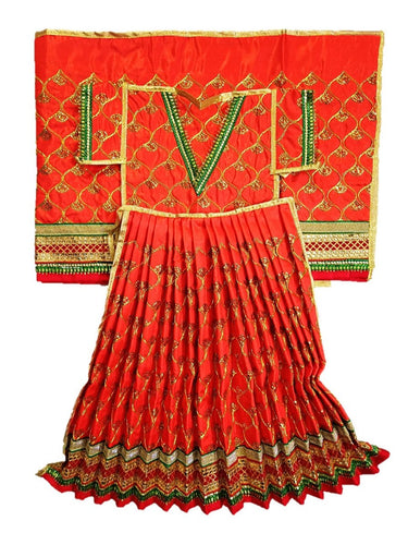 Mata Rani _Poshak_ Vastra for Size Devi Idol Figure - (2.5 Feet./30