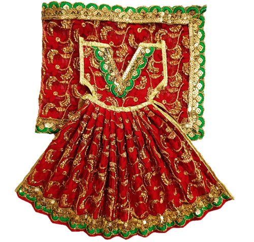 Mata Rani _Poshak_ Vastra for Size Devi Idol Figure - (1.3 feet./16