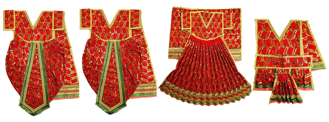 Ram Darbar (Sita-Ram-Lakshman-Hanuman) Poshak - For Idol Height 3 ft Feet /36