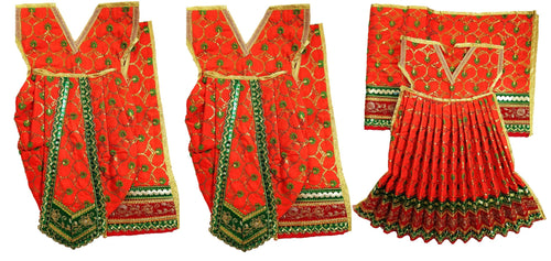 Ram Darbar (Sita-Ram-Lakshman) Poshak - For Idol Height 2 ft Feet /24