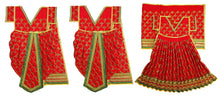 Load image into Gallery viewer, Ram Darbar (Sita-Ram-Lakshman) Poshak - For Idol Height 2.5 ft Feet /30" Inch's - Size No. 5
