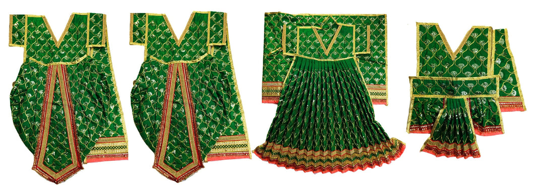 Ram Darbar (Sita-Ram-Lakshman-Hanuman) Poshak - For Idol Height 3 ft Feet /36