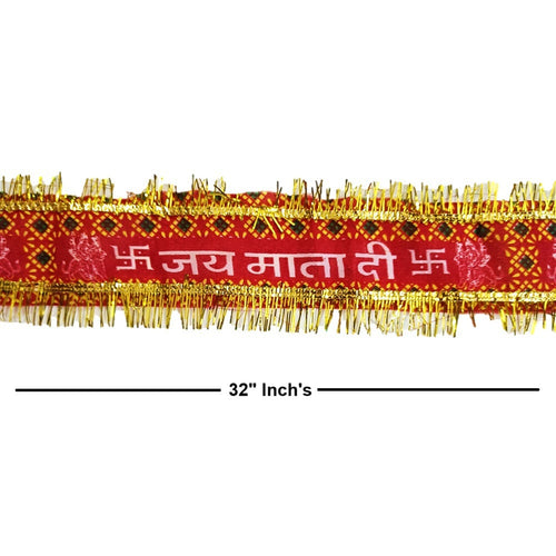 Jai Mata Di Printed Chunari/Patti/Head Band