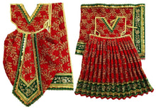 Load image into Gallery viewer, Radha Krishan _Poshak_ for Size No. 3 - for Idol Height 18" Inch's/1.5 ft feet (Net + Raw Silk)
