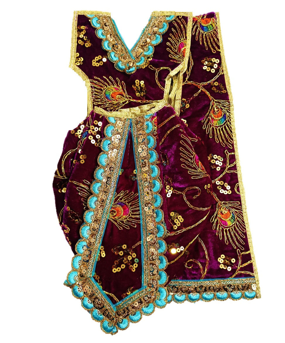 Ganesha/Krishna Poshak_ Vastra for Idol Height - (16