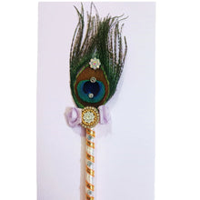Load image into Gallery viewer, Decorated Peacock feather Stick