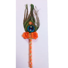 Load image into Gallery viewer, Decorated Peacock feather Stick