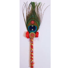 Load image into Gallery viewer, Decorated Peacock feather Stick