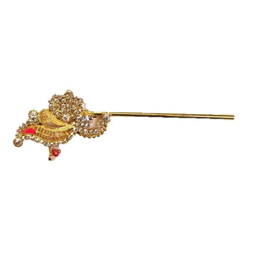Metal Bansuri for Laddu Gopal/Bal Gopal_ Flute for Krishna (7 CM)