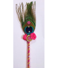 Load image into Gallery viewer, Decorated Peacock feather Stick