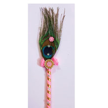 Load image into Gallery viewer, Decorated Peacock feather Stick