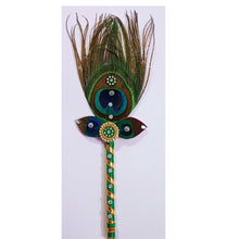 Load image into Gallery viewer, Decorated Peacock feather Stick