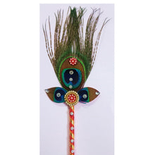 Load image into Gallery viewer, Decorated Peacock feather Stick