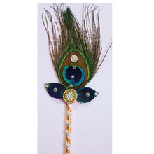 Load image into Gallery viewer, Decorated Peacock feather Stick