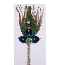 Load image into Gallery viewer, Decorated Peacock feather Stick