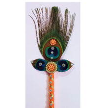 Load image into Gallery viewer, Decorated Peacock feather Stick