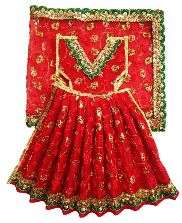 Mata Rani _Poshak_ Vastra for Size Devi Idol Figure - (1.3 feet./16