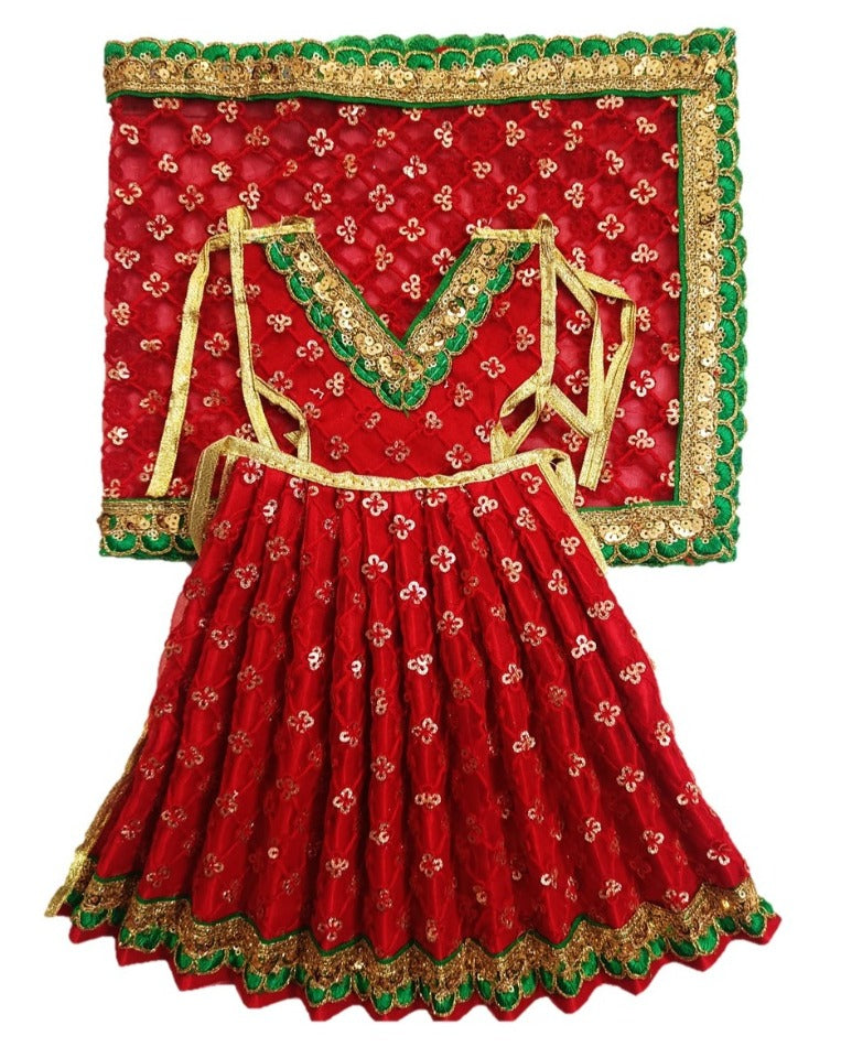 Mata Rani _Poshak_ Vastra for Size Devi Idol Figure - (1.3 feet./16