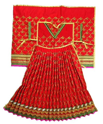 Mata Rani _Poshak_ Vastra for Size Devi Idol Figure - (3 Feet/36