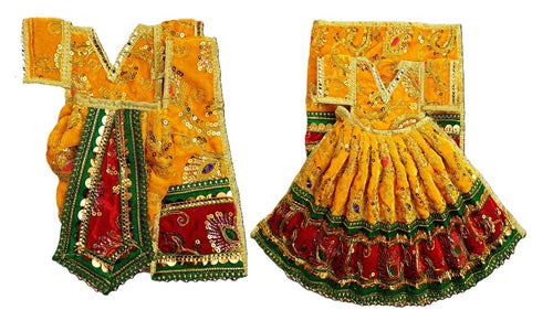 Radha Krishan-Poshak - For Idol Height 1 ft Feet /12 Inchs - Size No. 1 (Velvet)