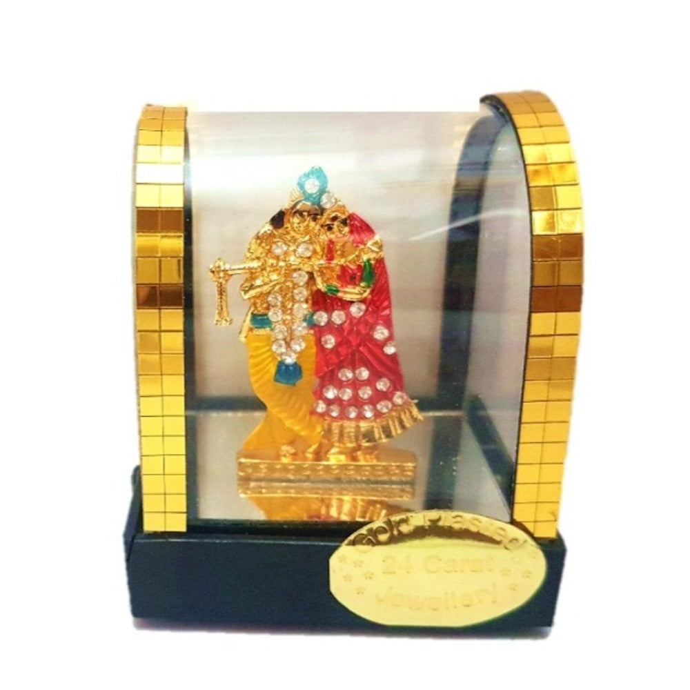 Mini_ Radha Krishna_Car Dashboard_Gold Plated