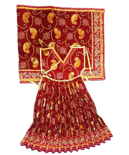 Mata Rani _Poshak_ Vastra for Size Devi Idol Figure - (2 Feet.)_ Size No. 4