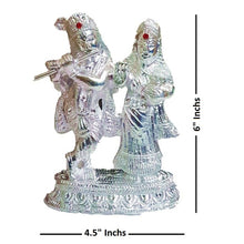Load image into Gallery viewer, White Metal Radha Krishan Silver, Showpiece (6&quot; Inch)