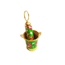 Load image into Gallery viewer, Holi Special! Small Metal Pichkari and bucket set for laddu Gopal/Home Deities.