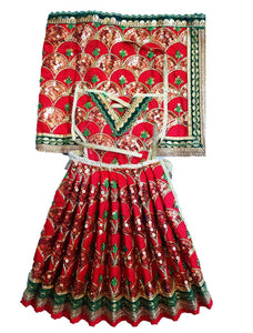 Mata Rani _Poshak_ Vastra for Size Devi Idol Figure - (1.3 feet./16" Inch)_ Size No. 2