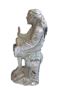 White Metal Sai Baba Silver, Showpiece (6" Inch)