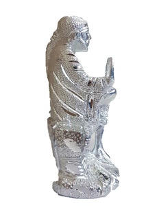 White Metal Sai Baba Silver, Showpiece (6" Inch)