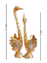 Load image into Gallery viewer, White Metal Pair of Swan Golden, Showpiece (8&quot; Inch)
