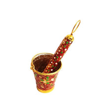 Load image into Gallery viewer, Holi Special! Metal Pichkari and bucket set for laddu Gopal/Home Deities