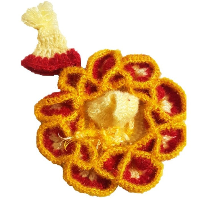 Laddu Gopal/Kanha Ji_ With Cap_Crochet_ Poshak_Size No. 3